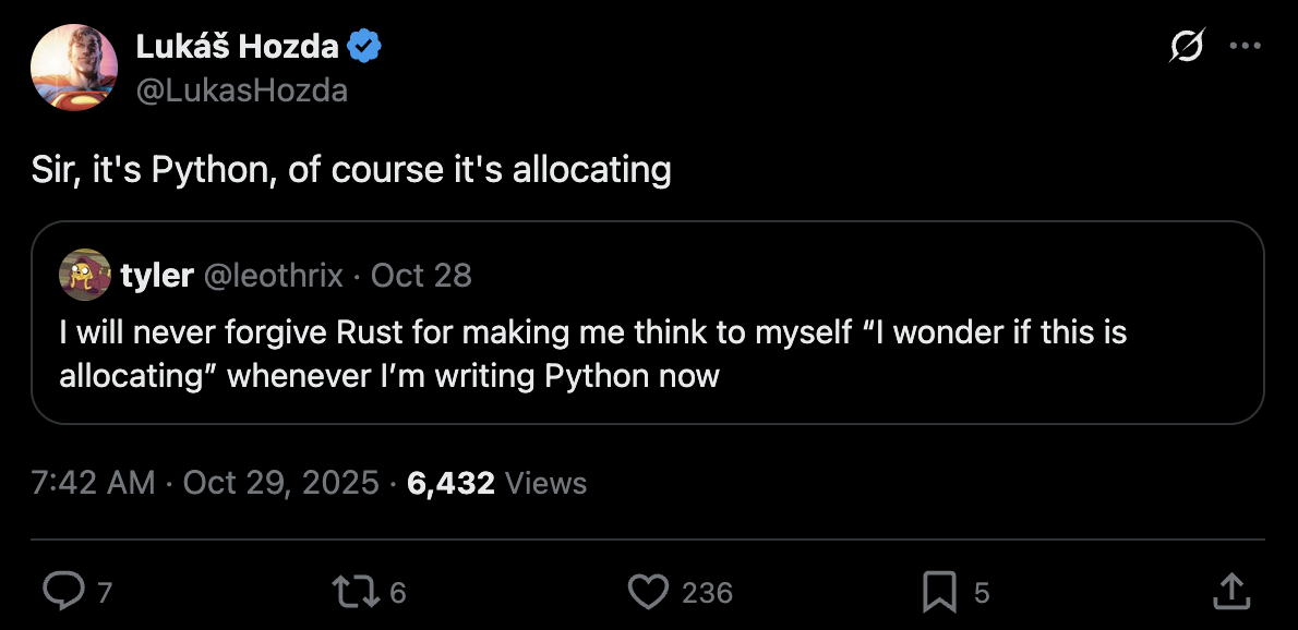 Python allocating tweet